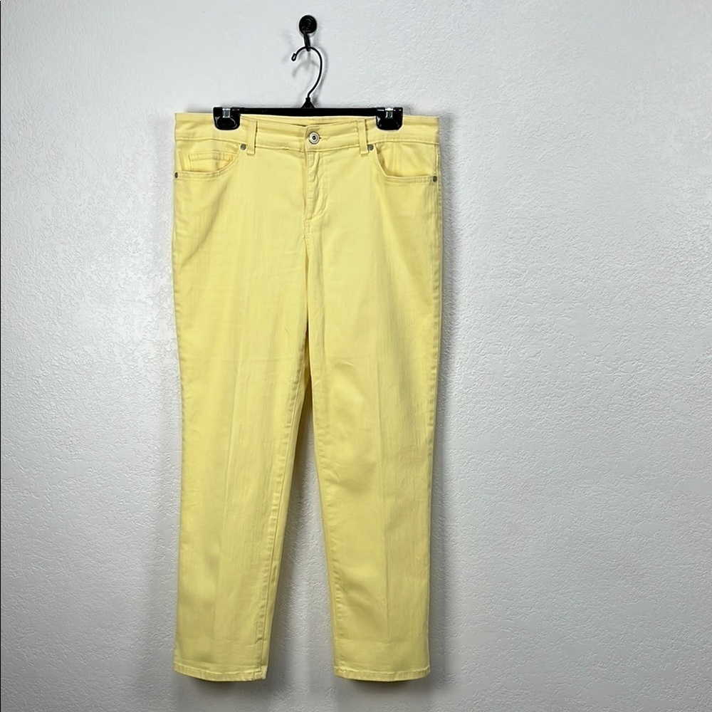 Bandolino Women's Mandie Pants Size 12S Yellow 4 Pocket Summer Effortless Casual